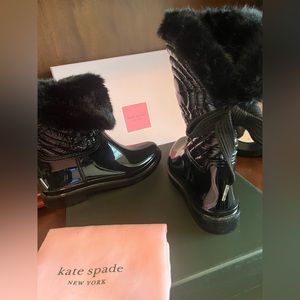Worn once on vacation. Kate Spade knee high/fold down faux fur boots